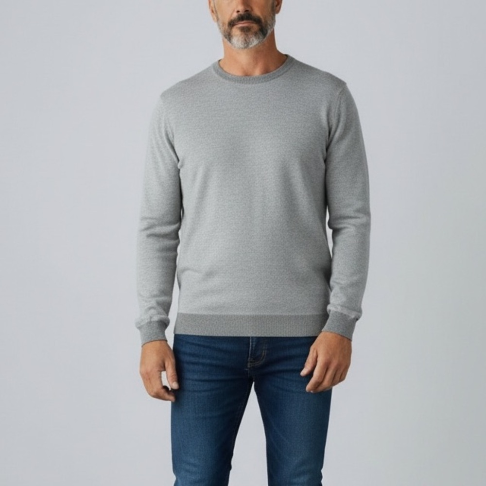 Nordstrom Sweater Men's Shop Gray Crewneck Sweater L‎